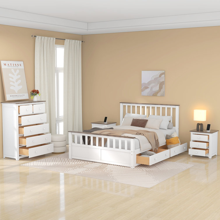 Winston Porter 3pieces Bedroom Sets Queen Size Platform Bed Wayfair